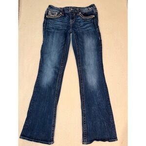 Vigoss Dallas Bootcut Jeans Dark Wash Rhinestone Pockets Womens32x30-700